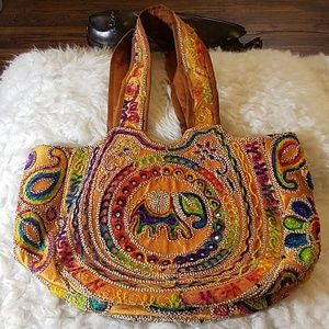 Beautiful multi-colored embroidered bag